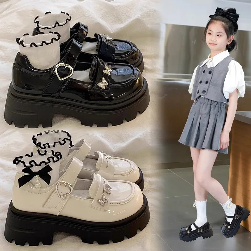 New Girls Soft-soled PU Leather Shoes Spring Autumn Kids Slip-resistant Loafers Comfortable Casual Shoes Baby Perfect Children