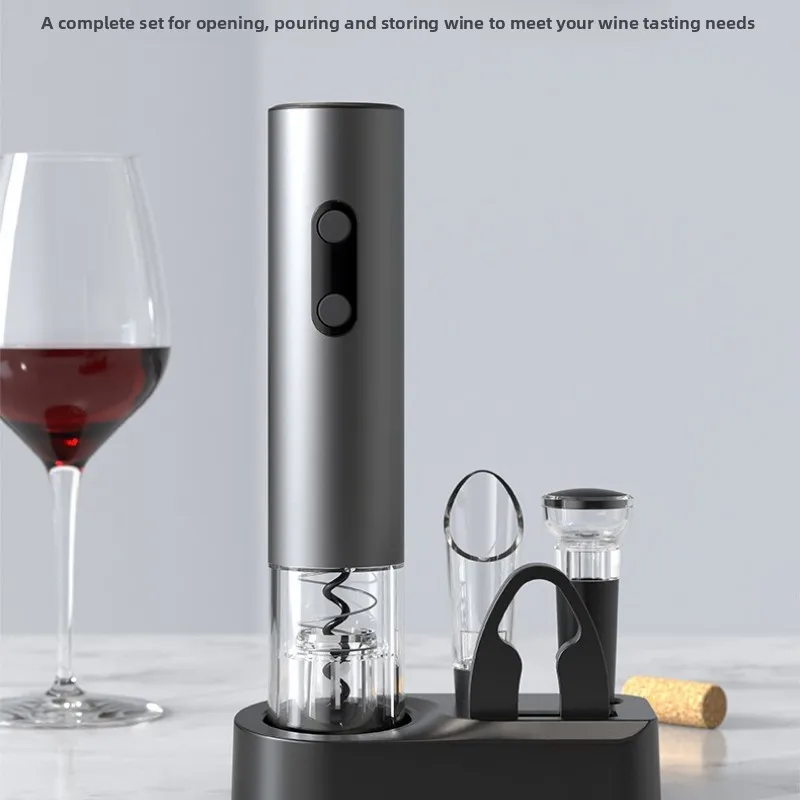 

Electric Automatic Red Wine Opener Set Multifunction Wine Stopper, Wine Pourer, Electric Bottle Opener Gift Set for ins Style