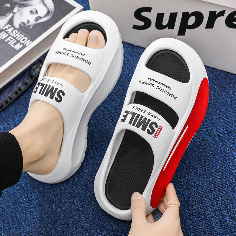 Trend Men Women Slippers Outdoor Indoor Sandals Beach Thick Soft Sole Slides Men Flip-flops Couple Slippers Men Casual Shoes