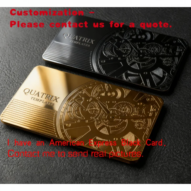 

custom.Unique Modern Stainless Steel Silver-Plated Customizable Membership Laser Engraving Metal VIP Business Cards Blank Credit