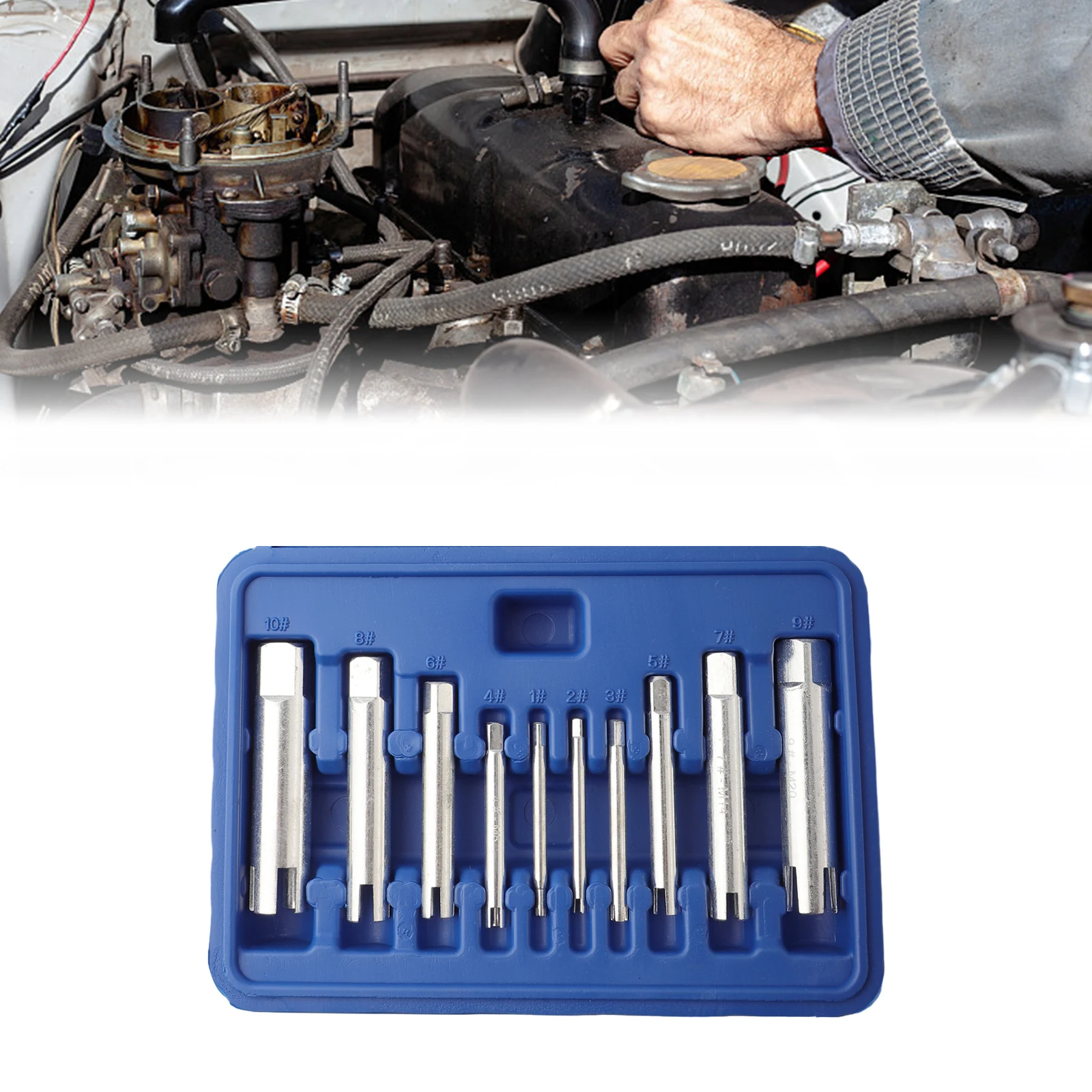 

Screw Extractor Super Performance Screw Tap Extractor Set 10pcs of 45# Steel Extractors for Quick Removal of Damaged Screws