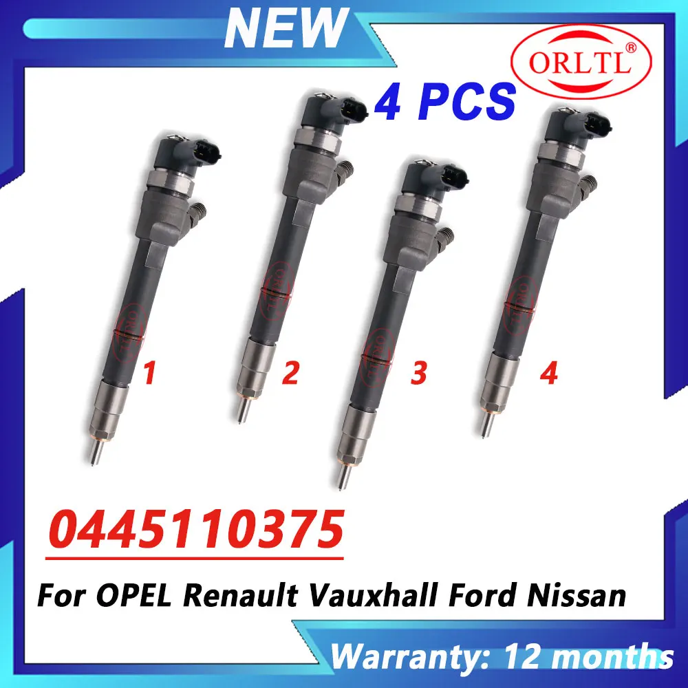 

4PCS 0445110338 0445110375 Auto CR Injector 0445110634 0445110635 for OPEL Renault Vauxhall Ford Nissan 2L 0986435205 0986435234