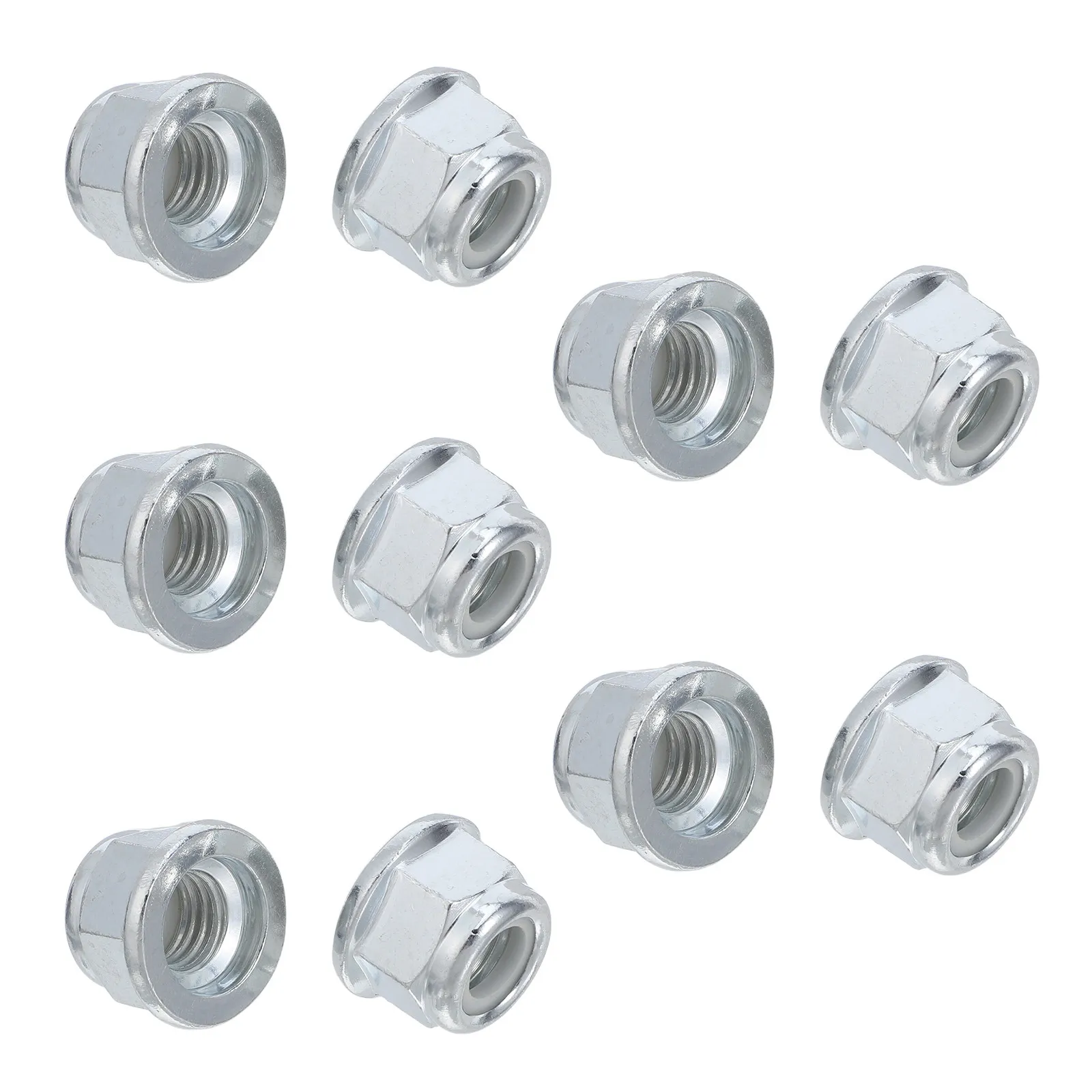 10Pcs Left-Hand Thread Lawn Mower Blade Nut Hex Flange Anti-Loosening Reverse Thread Flange Nut for Brush Cutter