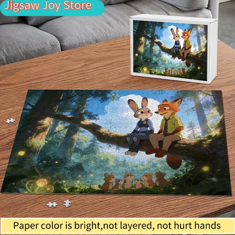 จิ๊กซอว์โปสเตอร์ดิสนีย์ ซูโทเปีย จูดี้ ฮอปส์ และ นิค ไวลด์ 1,000 ชิ้น ระดับความยากสูง ของตกแต่งบ้าน DIY เกมจิ๊กซอว์ ฝึกสมอง