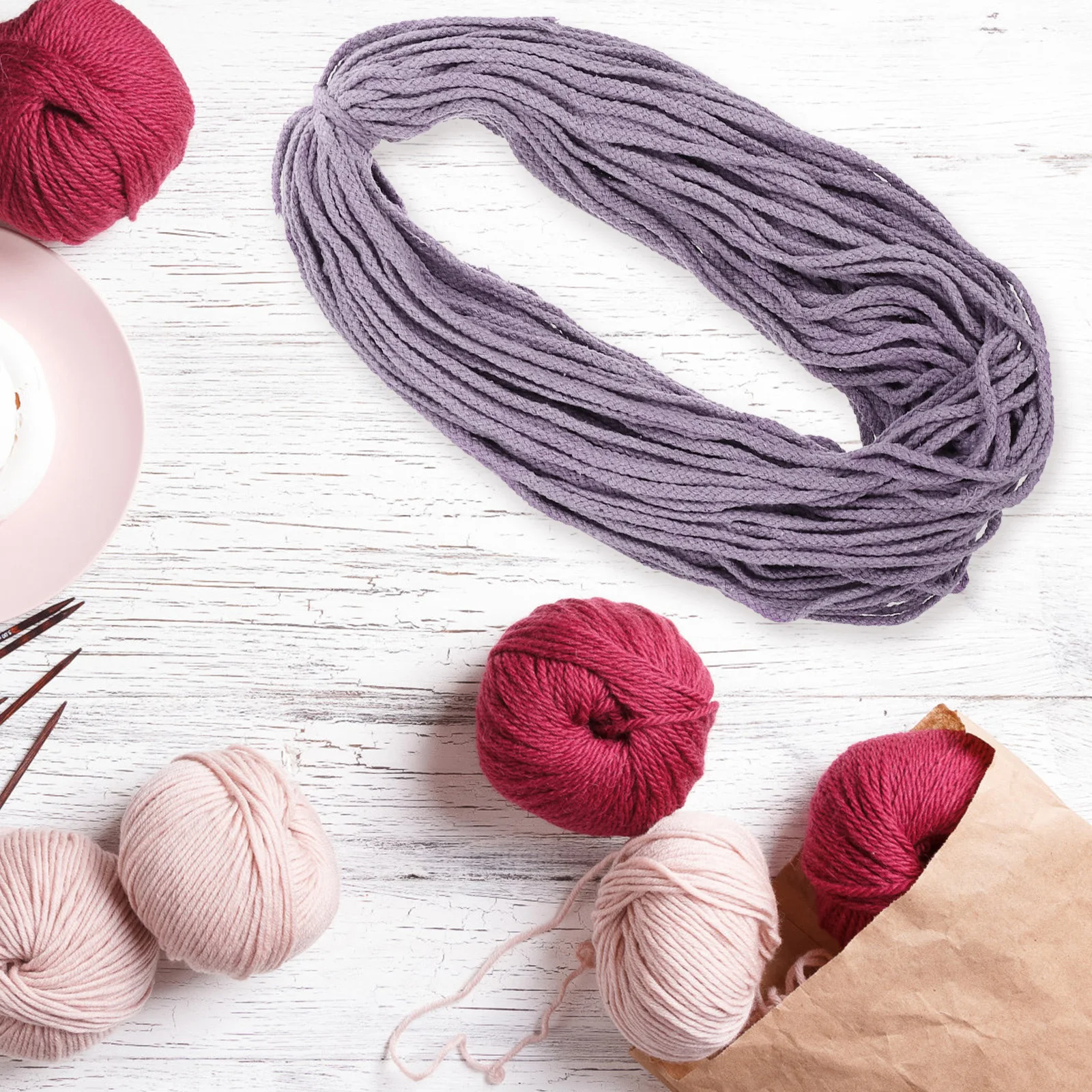 Cotton Rope Clothesline Woven Cord Ropes Crafting Braided Thick for Crafts Polyester