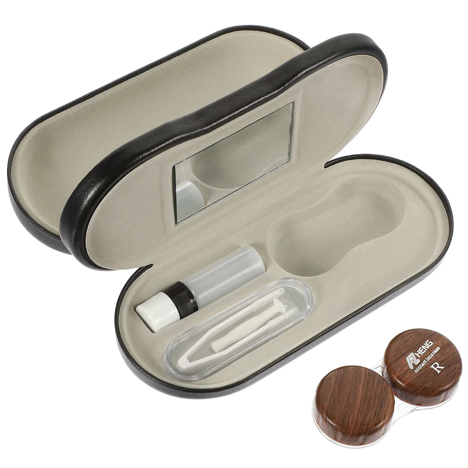 

1Set Glasses Case Double Layer Design Dual Purpose Portable Organizer for Eyeglasses Sunglasses Travel Home Use