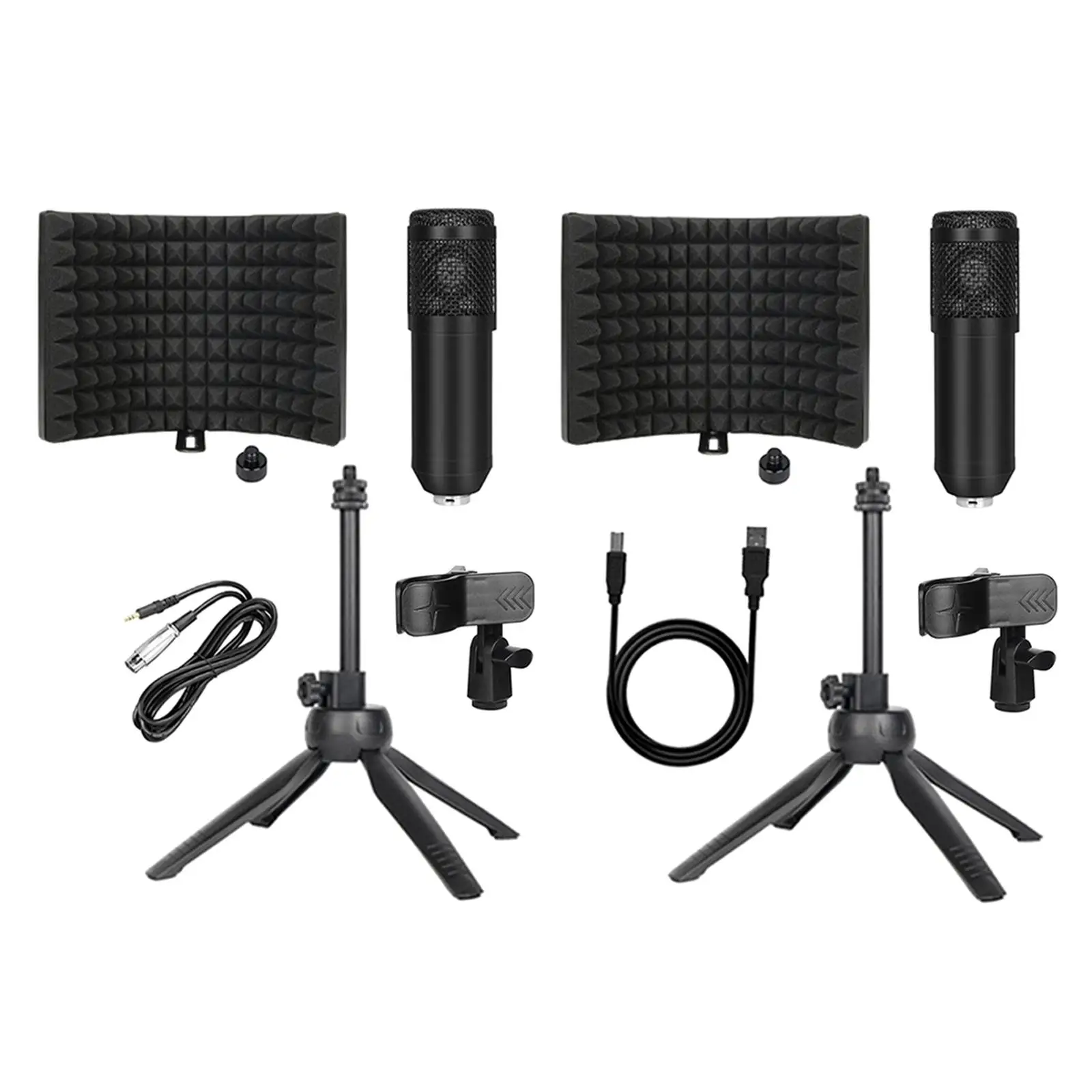 with Three-Door Isolation W/ Three-Door Isolation BM 5Pcs Noise Reduction PC Condenser Microphone Kit for Podcast