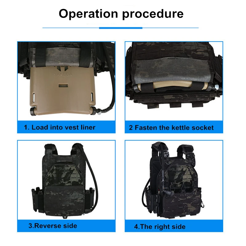 Botella de agua de hidratación YAKEDA de 1,75 L con tubo, chaleco para hervidor multifuncional, forro EVA, bolsa de agua de calidad alimentaria, nueva placa de inserción para hervidor