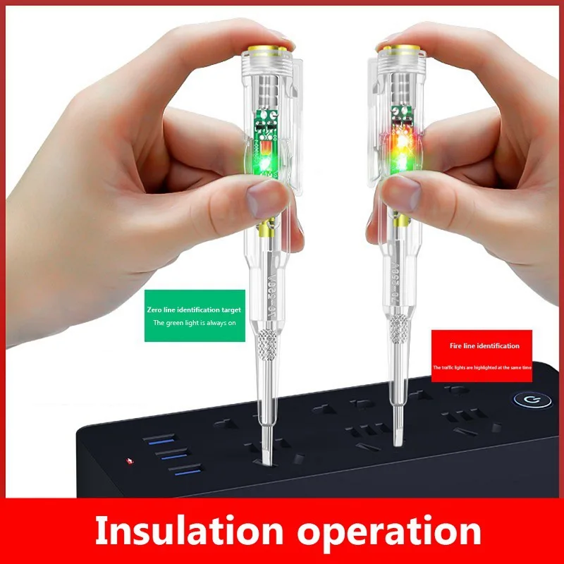 Caneta Testadora de Tensão Inteligente Lápis de Teste de Indução AC Sem Contato Detector de Potência Voltímetro Indicador Chave de Fenda Elétrica