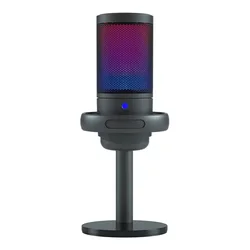 Professional USB Studio Microphone for Voice Recording PC Streaming Output and Touch-Mute Button RGB Microphone Singing Gaming
