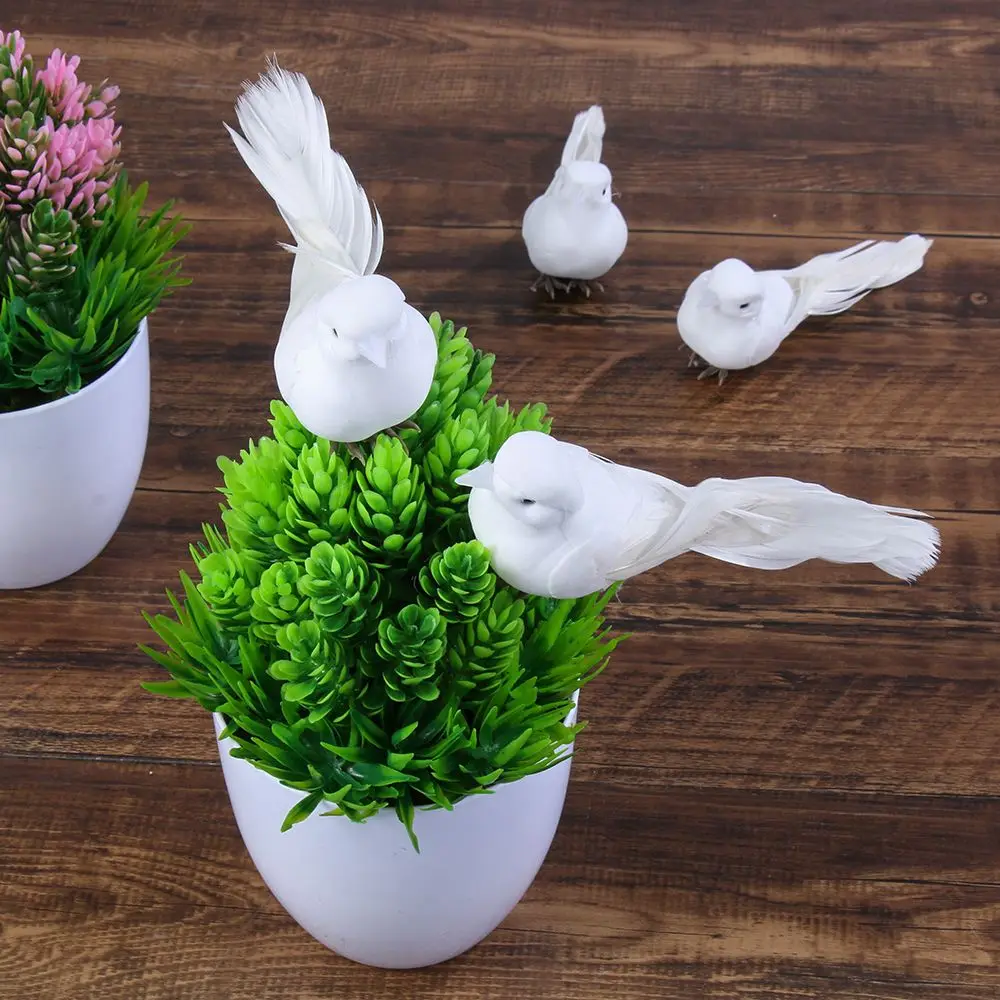 Christmas Garden Wedding Decortions Artificial Home Decor Love Peace Pigeons Imitation Bird Model Simulation White Pigeon