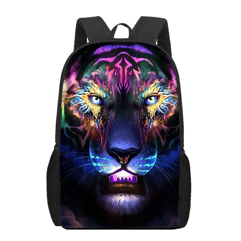 Creative Fiercely Tiger Pattern Backpacks for Girls Boys Children Students Book Bag Teenager Shoulder Rucksack Travel Backpack