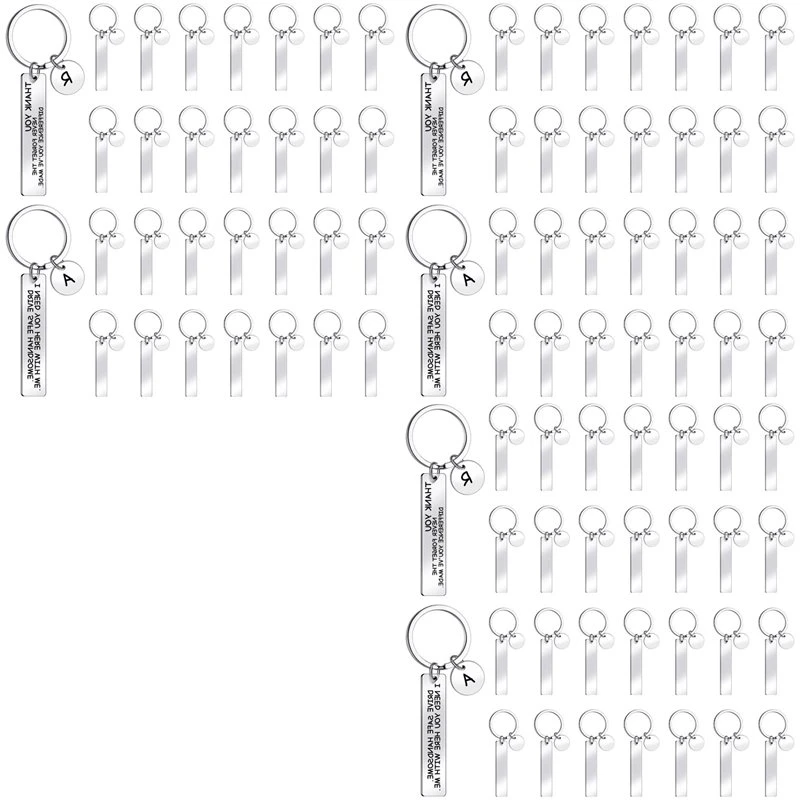 J1UL1N 90 Pcs Engravable Metal Keychain Blanks Metal Stamping Blanks For Engraving Stainless Steel Blank Key Ring Tags