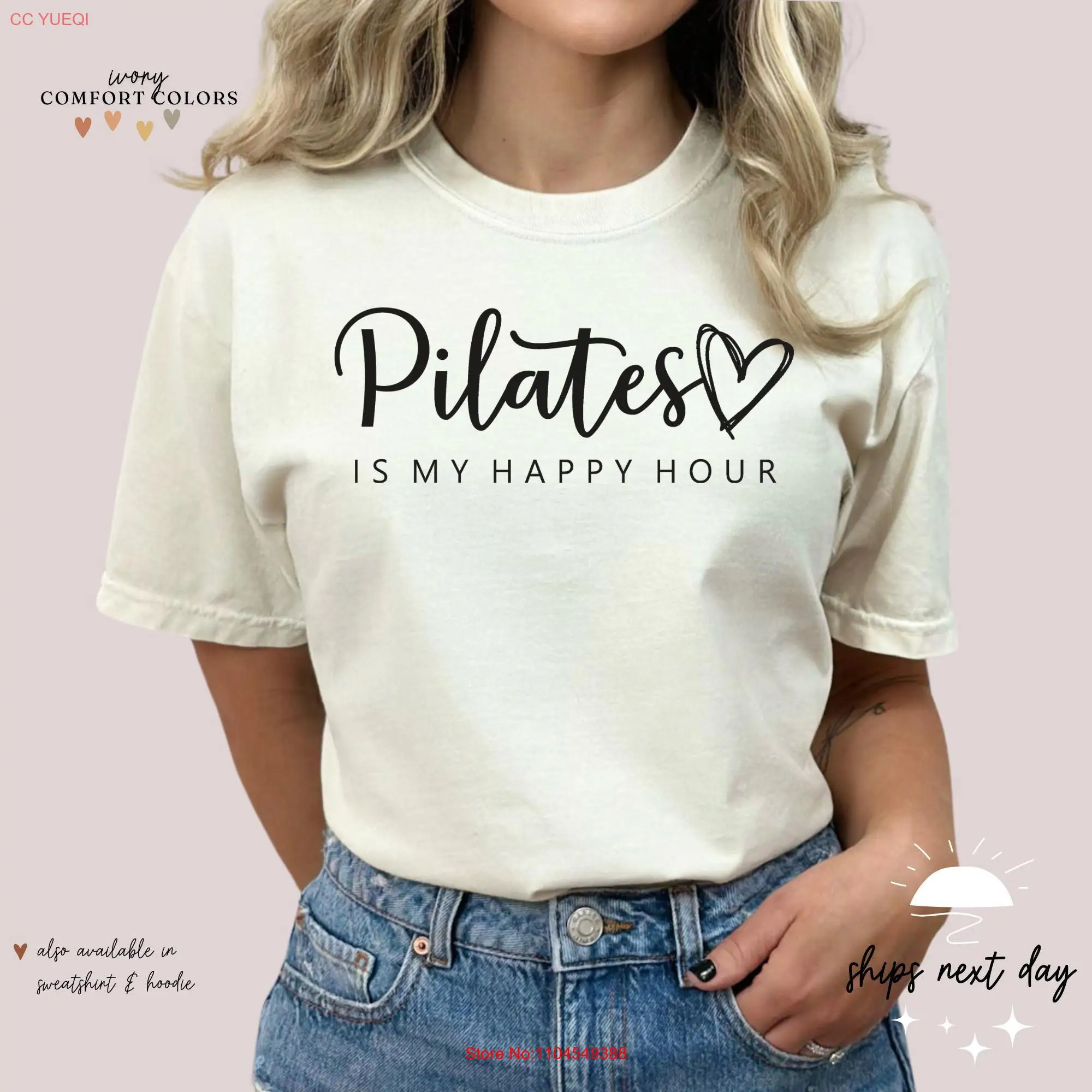 

Pilates is My Happy Hour T Shirt s Tops Gym WorkouT long or short sleeves