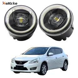 LED Fog Lights Assembly Headlights Projection Lens Angel Eye DRL for Nissan Pulsar SSS Hatchback Tiida C12 2012 2013 2014 2015