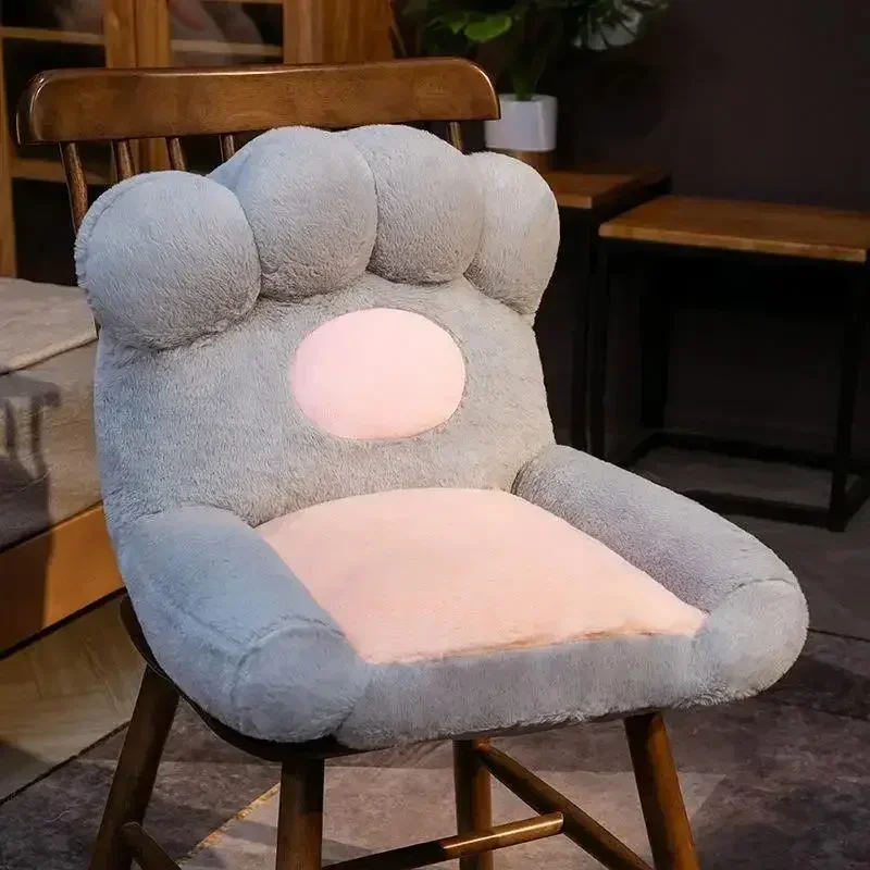 Cute cartoon cat paw cushion office sedentary lazy cushion winter rabbit plush soft and comfortable crown Home chair decorations