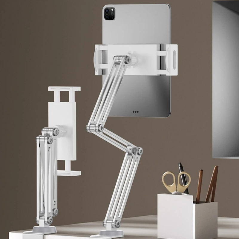 Universal Clamp Stand Aluminum Alloy Foldable 4 Axises Adjustment and 360° Rotations for Tablets and Phones