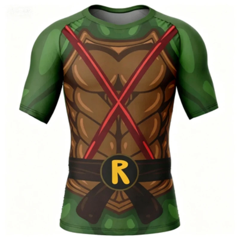 Teenage Mutant Ninja Turtles Twins Tight Suit Battle Suit High Elasticity COS Short Sleeve