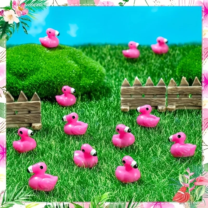 10/50pcs Resin Flamingo Miniature Statues - Perfect for Home Decor, Garden, and Outdoor Party Decorations, Ideal Gifts