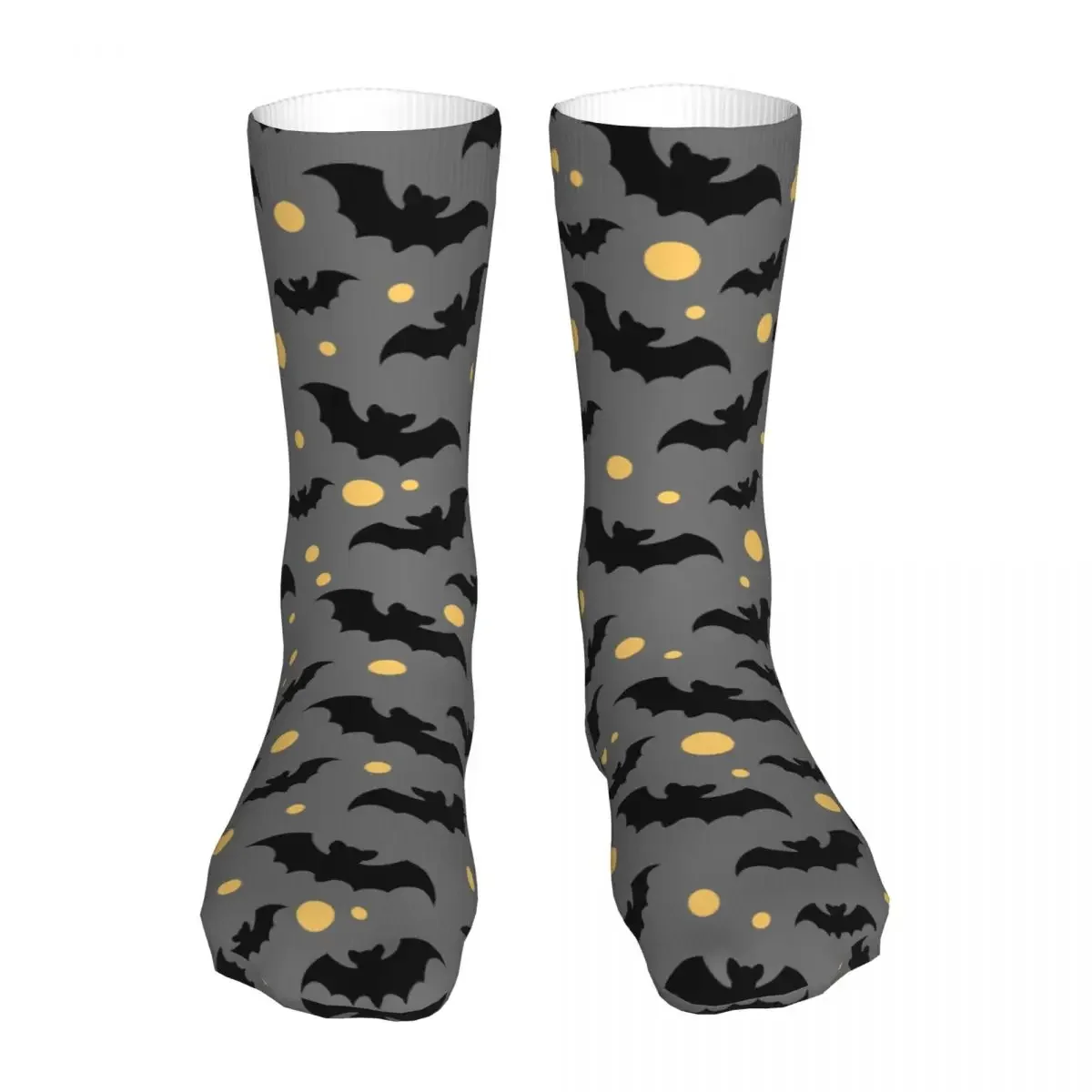 Black Bats Yellow Moons Socks Men's Women's Casual Socks Harajuku Spring Summer Autumn Winter Socks Gift