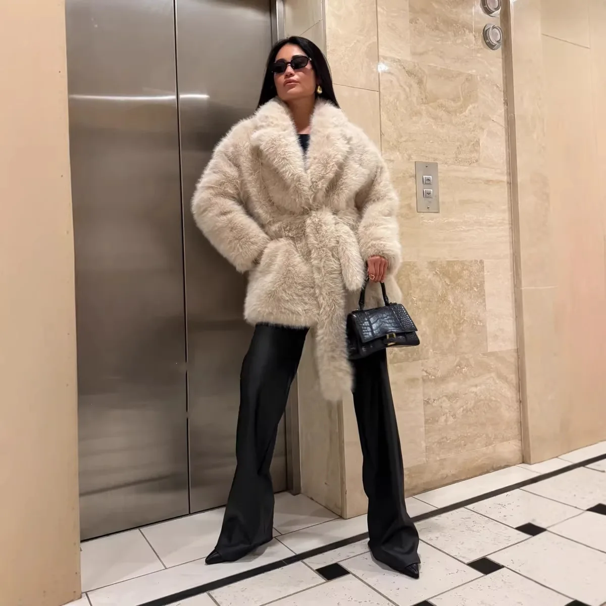 Women's winter clothing European and American environmentally friendly fox fur jacket loose furry clothes winter women's clothin
