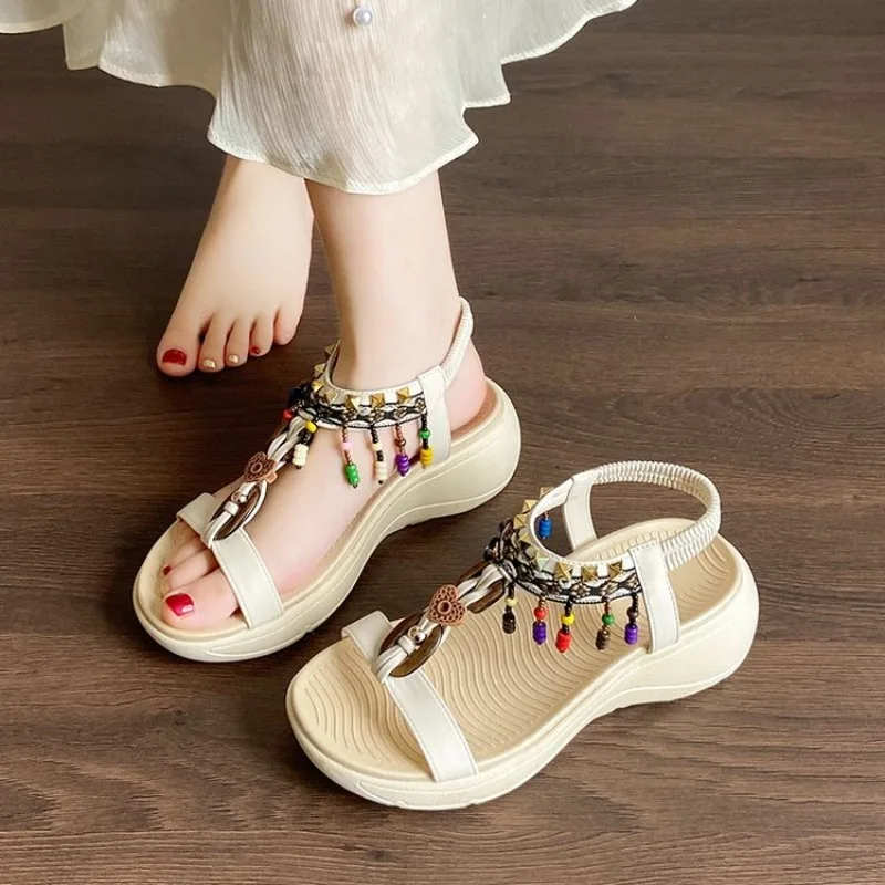 

Women's Sandals Summer Soft Bottom Anti Slip Sweet Tourism Vacation Beach Flat Shoes Women's Sandals