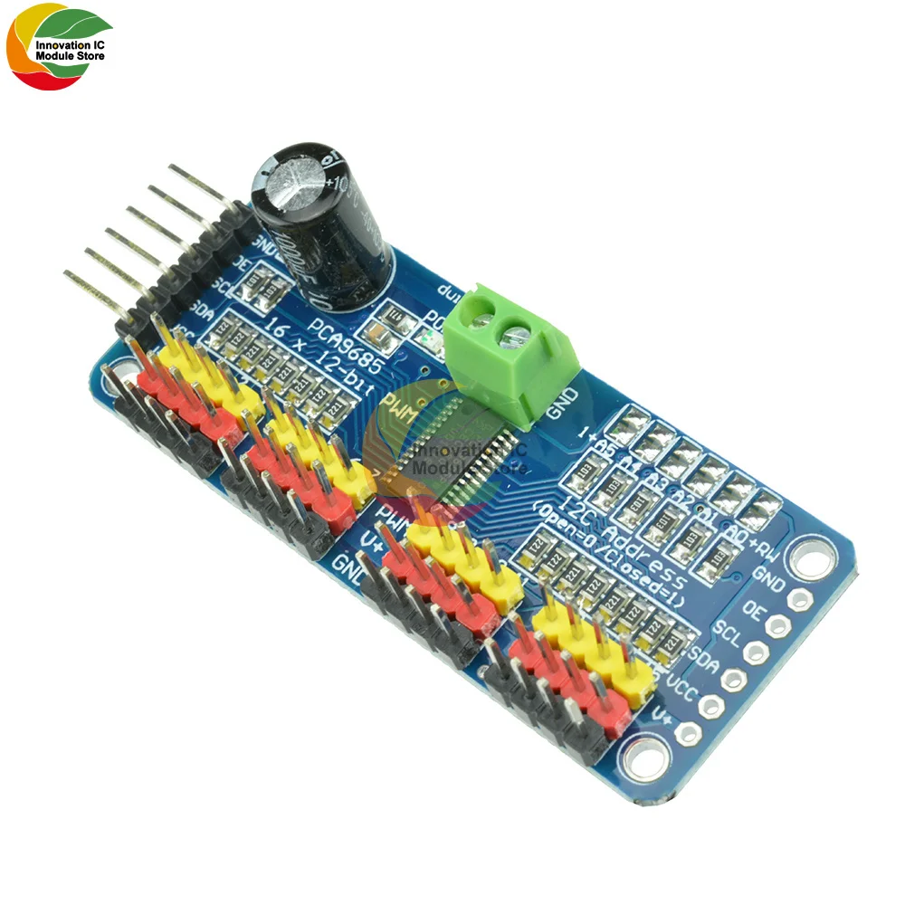 PCA9685PW 16 Channel 12-bit PWM/Servo Driver-I2C Interface PCA9685 Module Raspberry Pi Shield Module Servo Shield  for Arduino