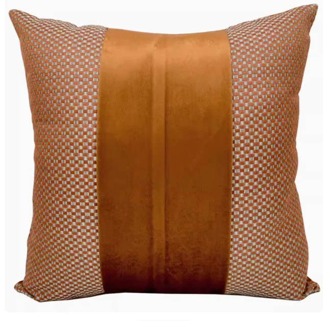 gold orange jacquard pillow cover decorative throw pillow case cushion cover sofa decor