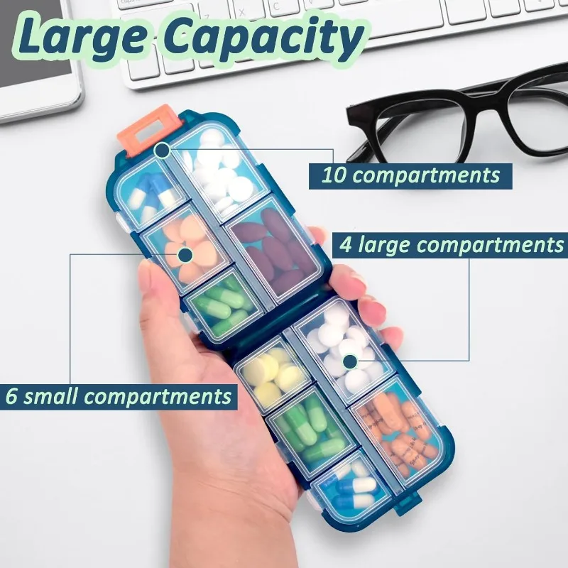 Double-layer Convenient Storage Box 10 Compartments Portable Small Item Container with 271 Labels, Double Lock Design Daily Use