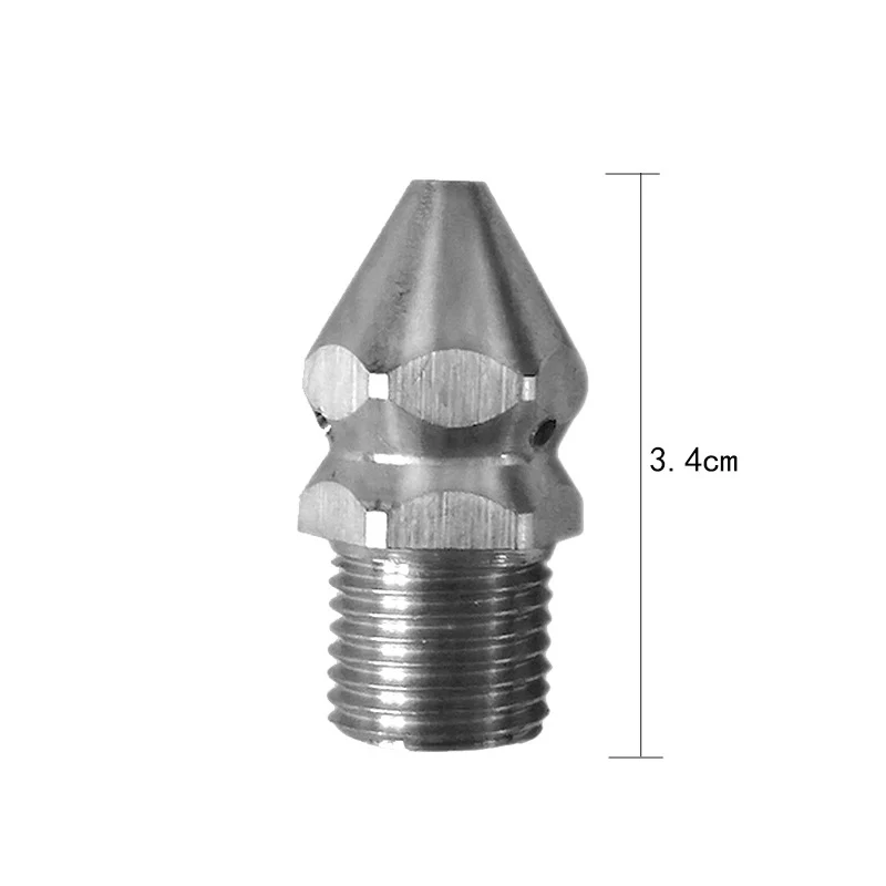 Rear Hole Cleaning Nozzle, Pressure Washer, Drain Sewer, Pipe Spray Nozzle, Rotary Clearning Nozzle, 3/8 "