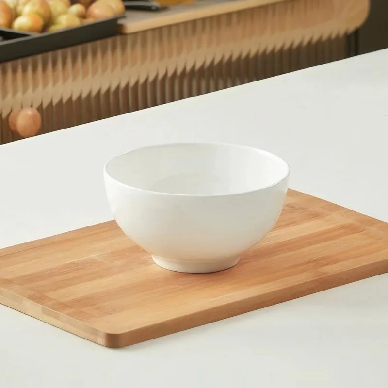 4.5 inch,  plain white bone china bowl for fruit and instant noodle, ceramic thermos lunch container, microwave safe,