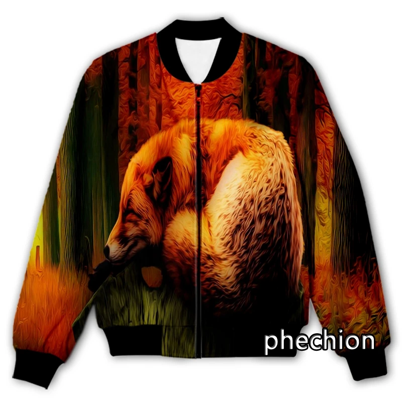 

phechion New Men/Women Animal Fox 3D Printed Casual Jacket Fashion Streetwear Men Loose Sporting Jacket & Coat Q151