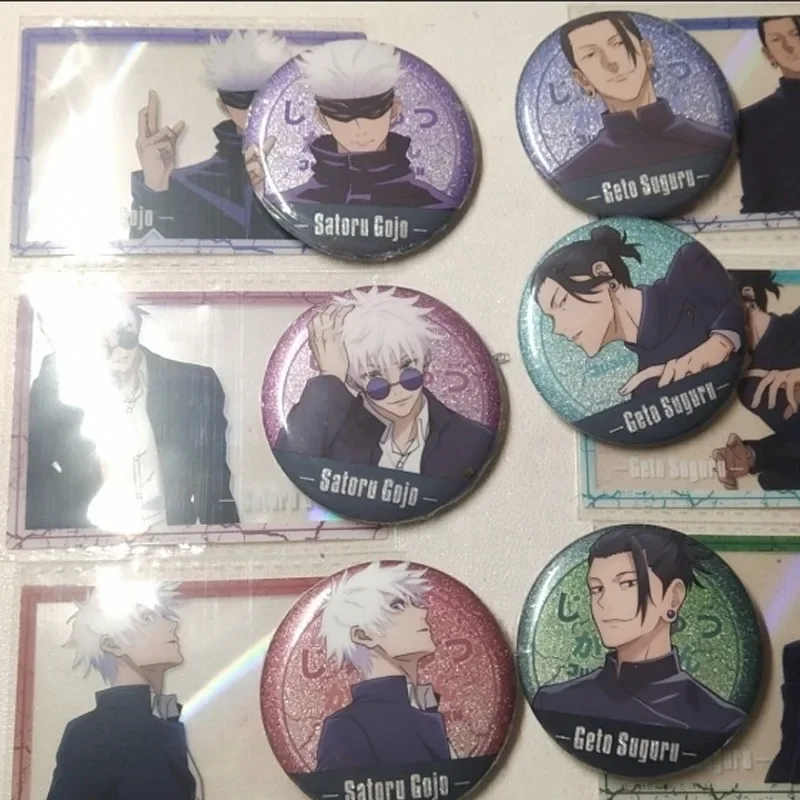 2025 جديد 6 قطع جديد 58 مللي متر أنيمي الليزر بطاقة بروش دبوس الكرتون تأثيري شارة الديكور هدية عيد ميلاد