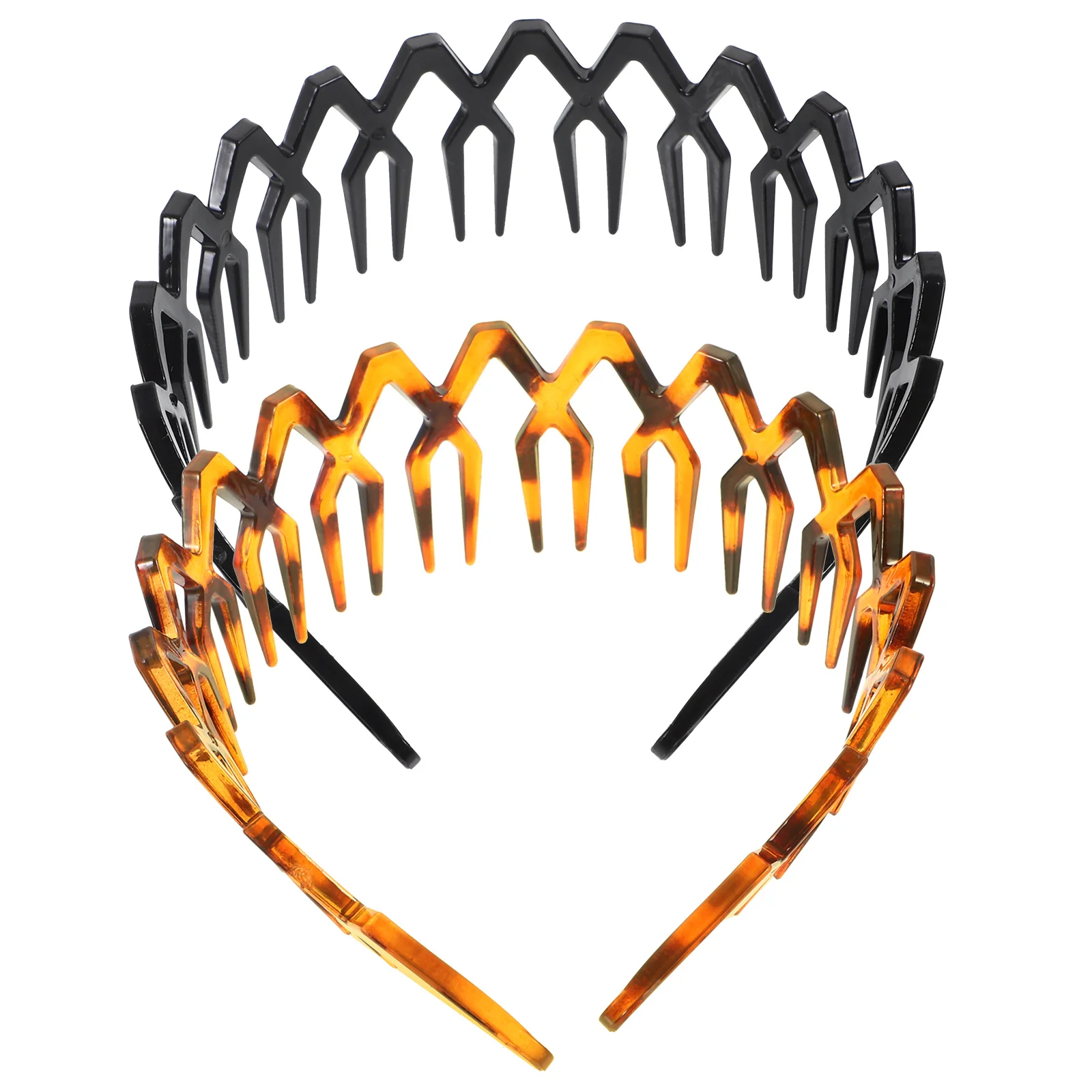 

2pcs Non-slip Headbands with Teeth for Women Color Face Washing Spa Plastic Hairbands Thin Fashion Girls