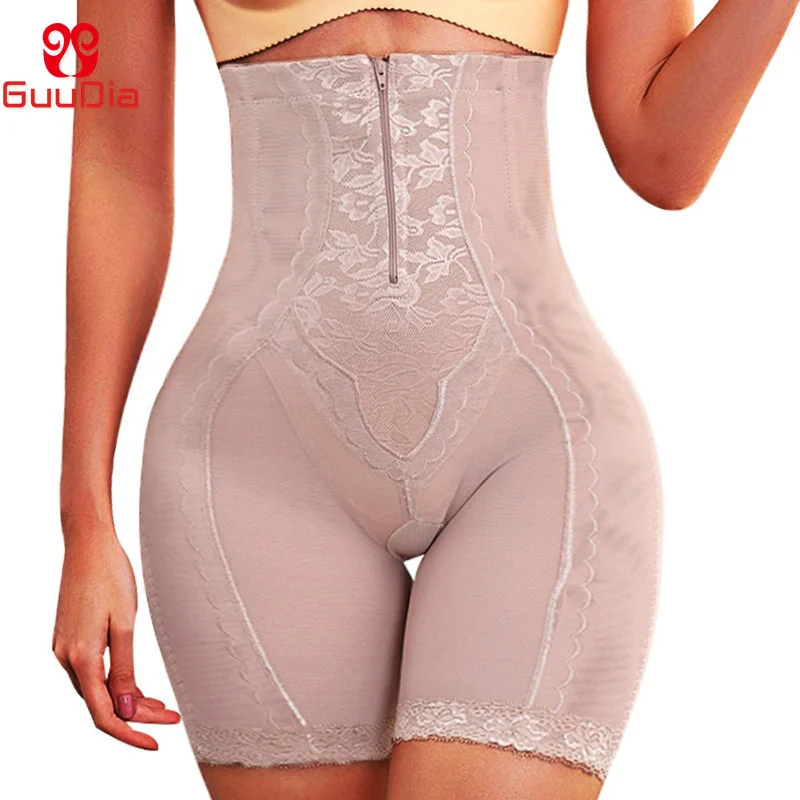 

GUUDIA with Zipper with Hooks Shaper Panties High Waisted Waist Cincher Waist Trimmer Slimmer Waist Underwear Seamless Shorts