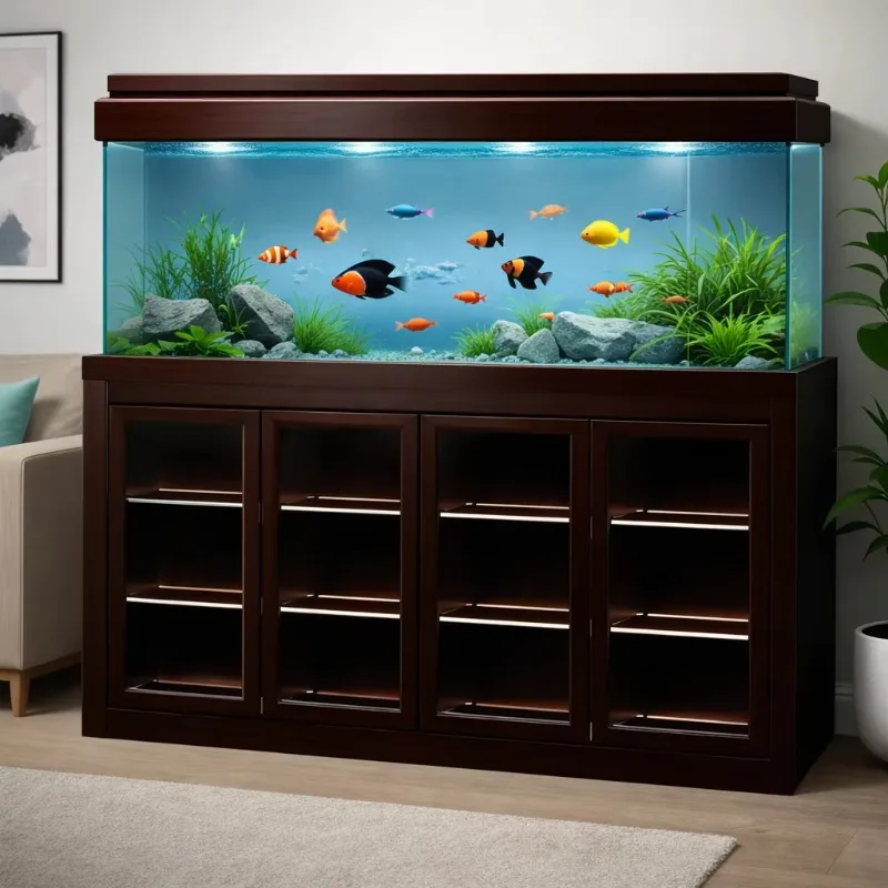 

Factory-made Aluminum Profiles and Ultra-clear Glass Aquarium, Customizable. Suitable for Home Landscaping