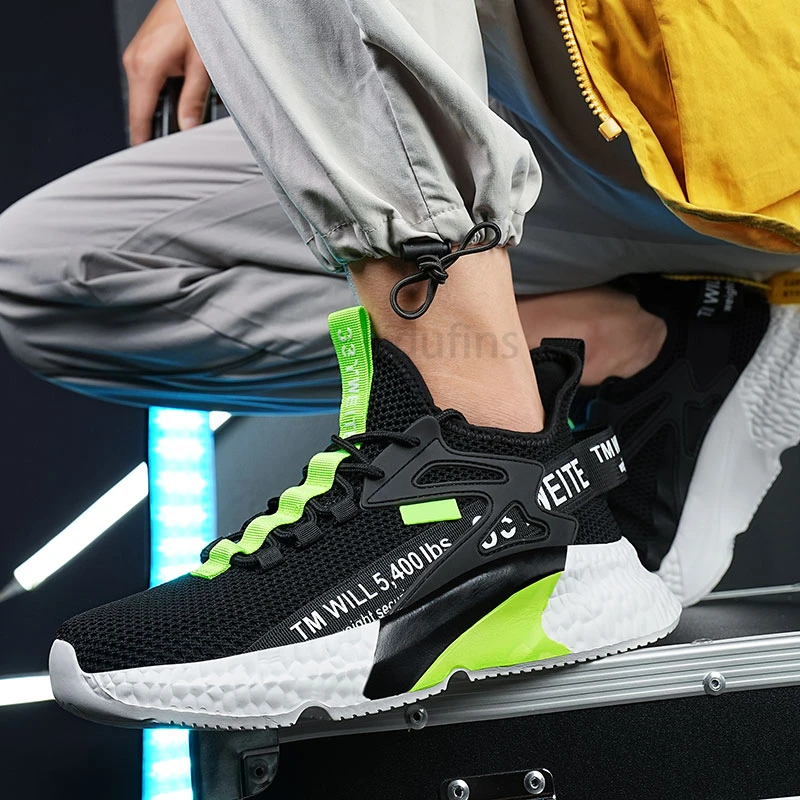 

Men's new shoes sneakers light casual fashion running elastic leisure outdoor mesh summer sports tennis man walking 2025 size