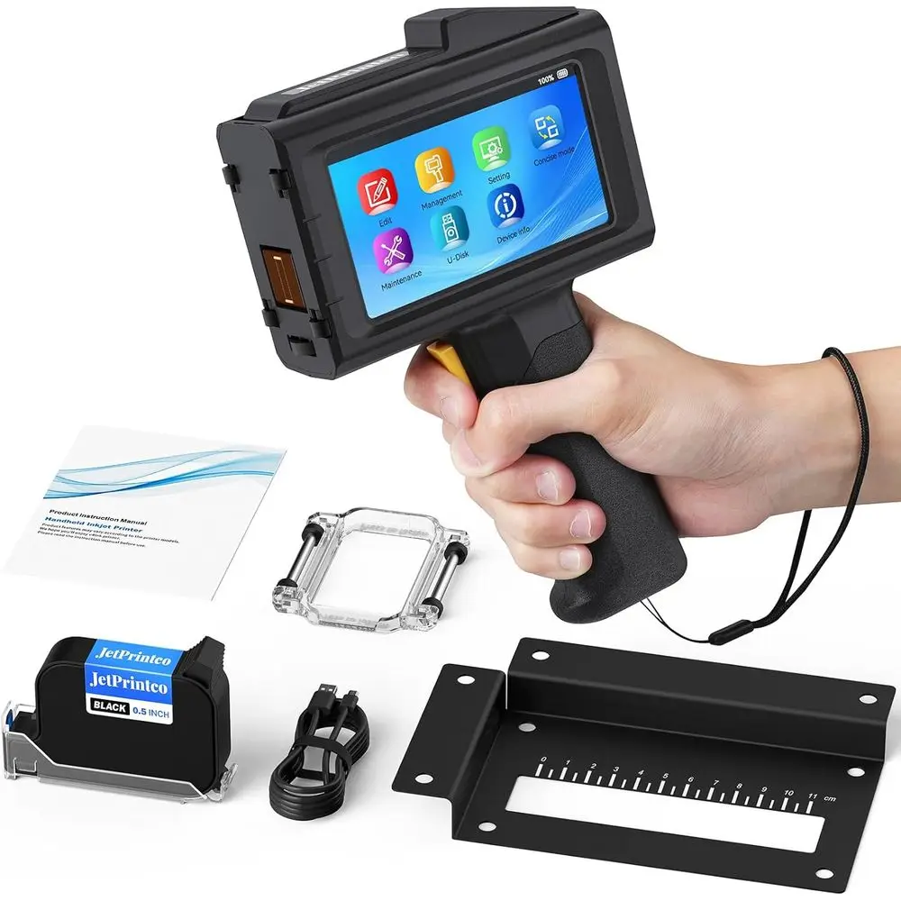 

Portable 0.5 High-Resolution Handheld Printer, 16H Battery Life, 390g, Prints on Various Materials with 42ml Fast-Dry Ink (Black