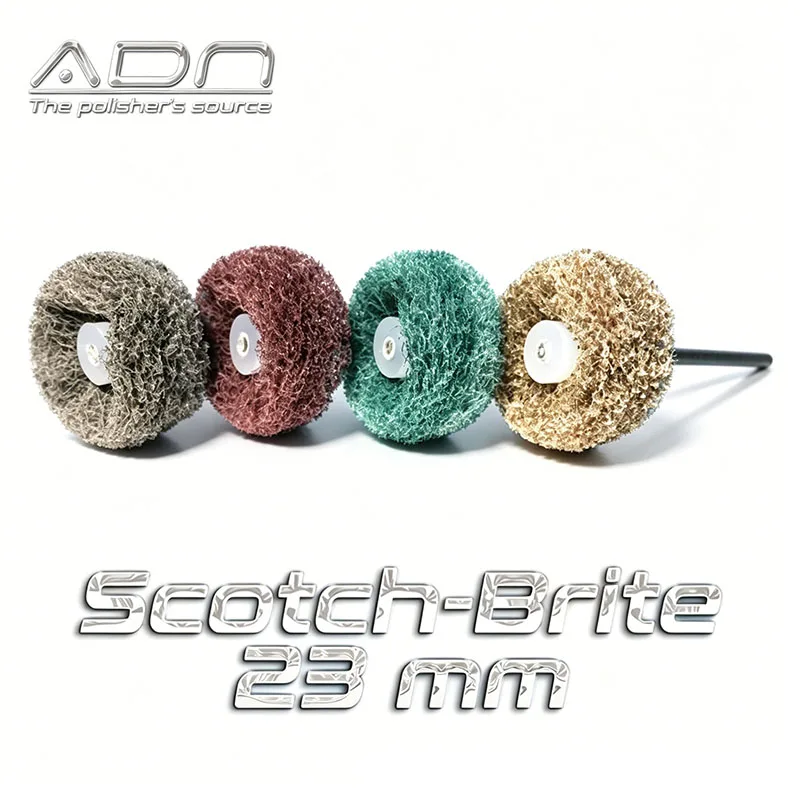 ADN 3M Scotch-Brite Abrasive Fiber Mounted Wheel 2.35mm Shank Metal Satin Brushed Finishing Polishing Wheel Jewelry Grinding