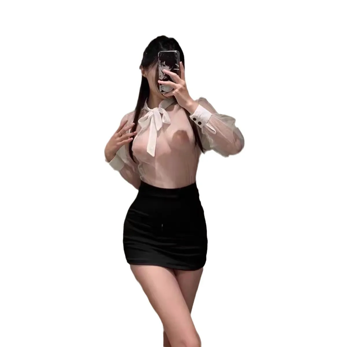 

2025 New Women's Sexy Thin Transparent Roleplay Office Lady Lingerie Dress Sweet Lady Erotic Fliter Cosplay Secretary Costumes