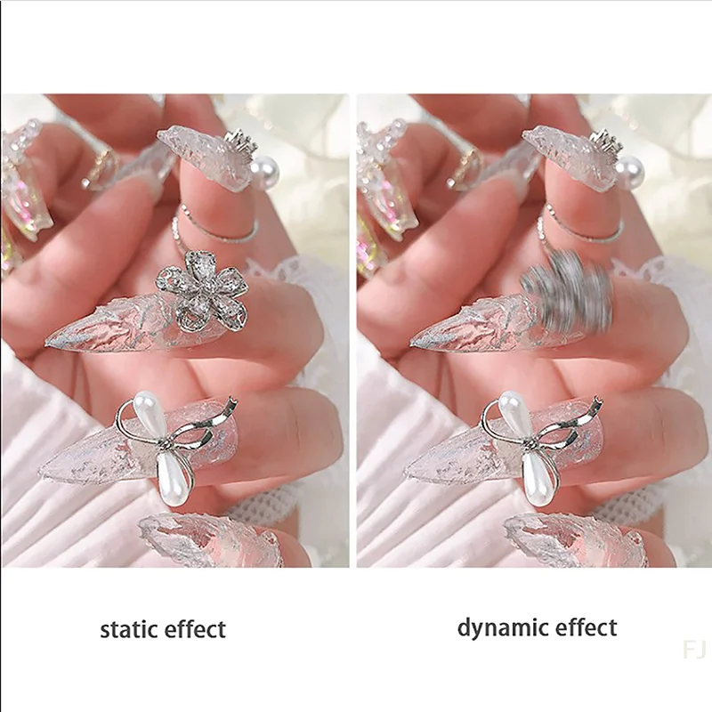 [YU]5Pcs Manicure Rotating Jewelry Accessories Universal Rotating Bearings Rotatable Transfer Bead Nail Decoration