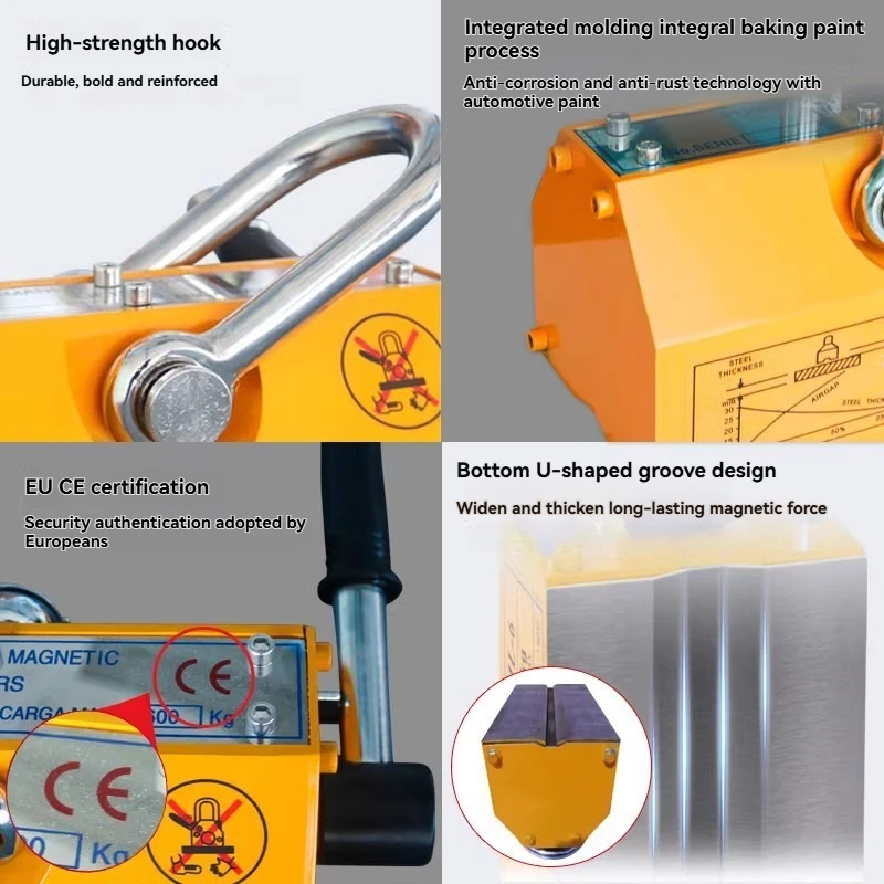 Heavy Duty Steel Magnetic Lifter Crane Hoist 400KG 600KG Lifting Magnet for Industrial Use