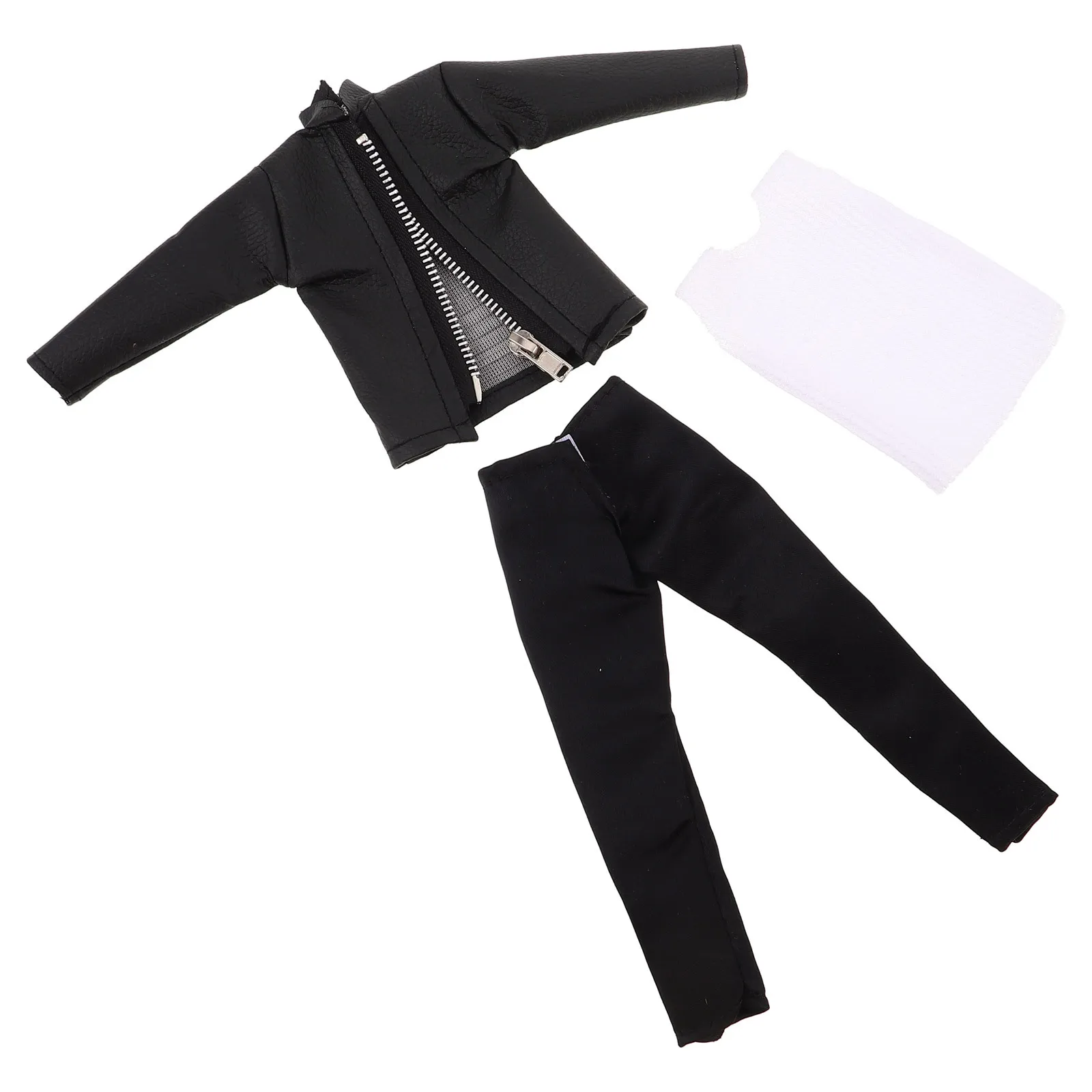 1 conjunto realista jaqueta pu calças conjunto meninos terno do noivo para 30cm moda roupa role play coletores conjunto de roupas