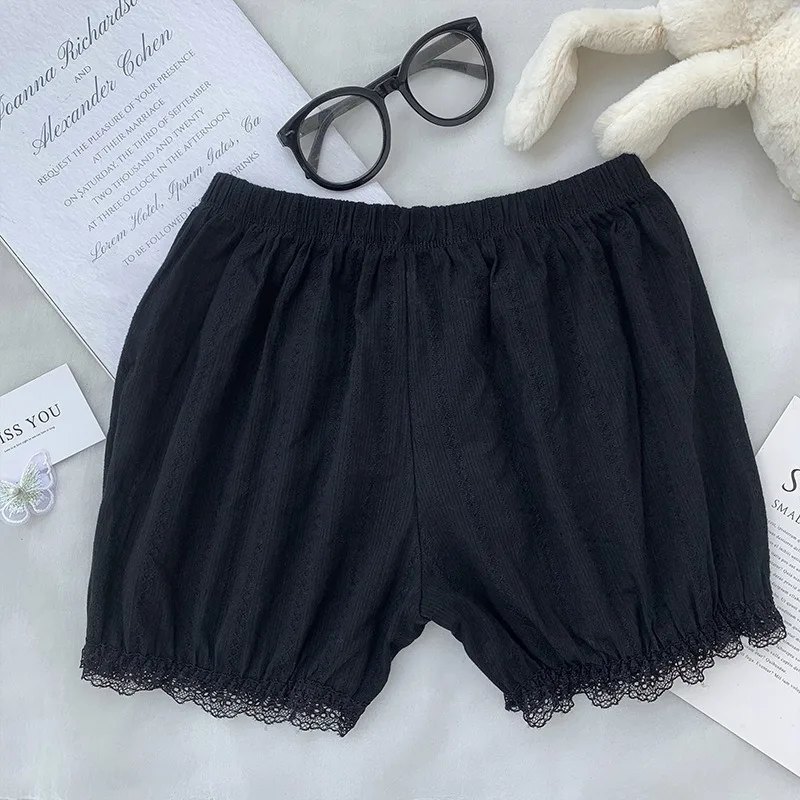 Pantalones de calabaza con brotes de flores JK, vestido de verano, pantalones cortos básicos, pantalones de algodón blancos, pantalones cortos finos sueltos antideslumbrantes para mujer