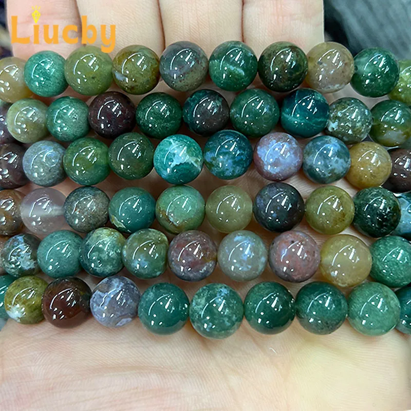 Para fazer jóias pedra natural ágata indiana contas diy charme pulseiras anéis retro artesanato headwear 15 "strand 4/6/8/10/12/14mm