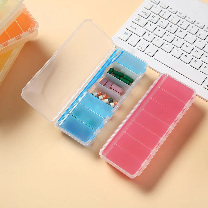 1Pcs Multicolor Travel must seal kit portable travel for seven days drug storage box packing box for a week pills case