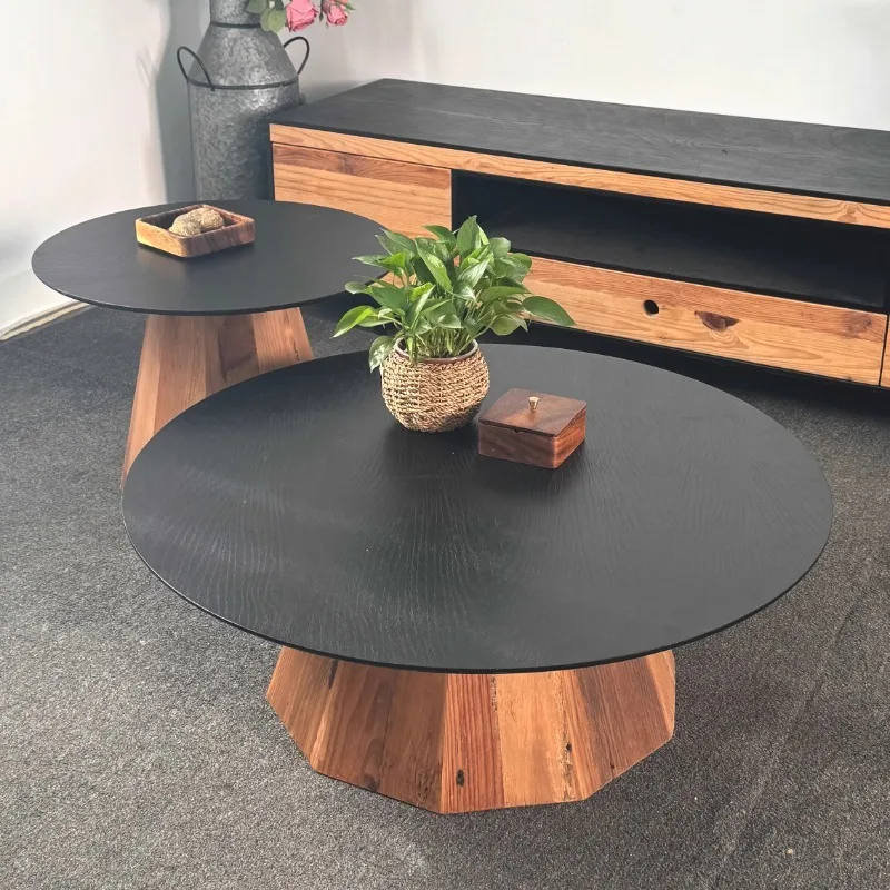 m Style Sofa Side Table Modern Creative Luxury Round Coffee Table Solid Wood Design Home Furniture Centro m