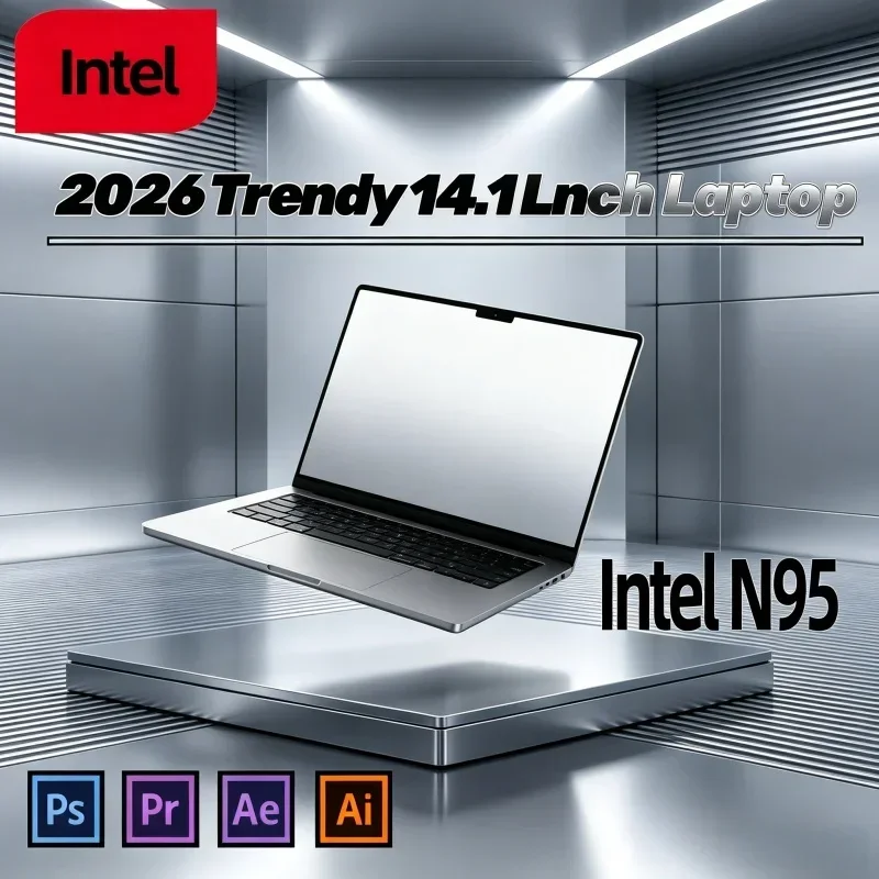 Best Seller 14.1 Inch Portable Notebook N95 CPU 120Hz FHD IPS 32GB RAM Built-in Backlit Keys PC