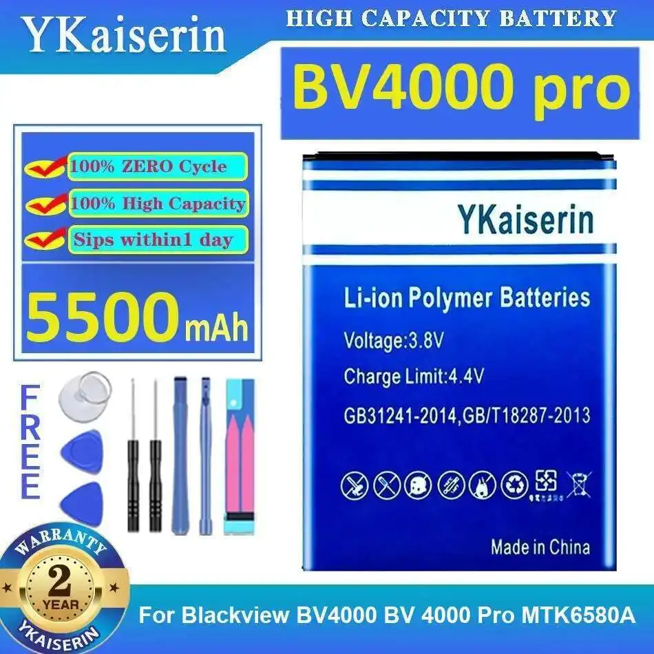 

Durable Mobile Phone Battery For Blackview BV4000 BV 4000 Pro MTK6580A 5500Mah
