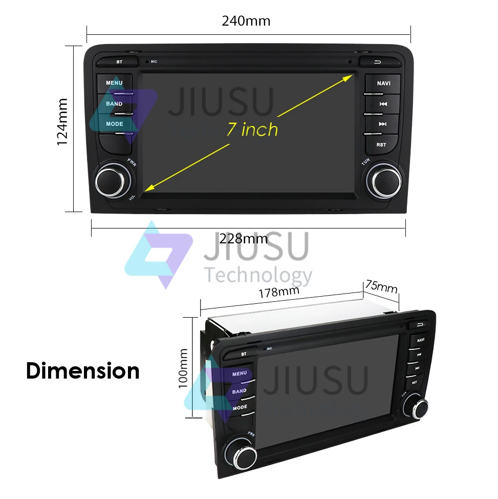 7'' Touch Screen Android Car Radio GPS Navigation DVD Player Stereo Multimedia Audio System For Audi A3 2003-2012